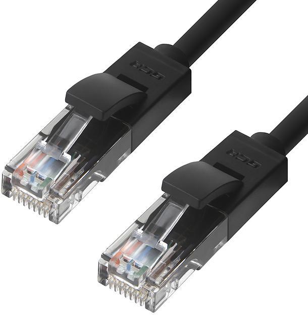 Greenconnect Патч-корд прямой 3.0m, UTP кат.5e, черный, позолоченные контакты, 24 AWG, литой, GCR-LNC06-3.0m, ethernet high speed 1 Гбит/с, RJ45, T568B Greenconnect RJ45(m) - RJ45(m) Cat. 5e U/UTP PVC 3м чёрный (GCR-LNC06-3.0m) фото 1
