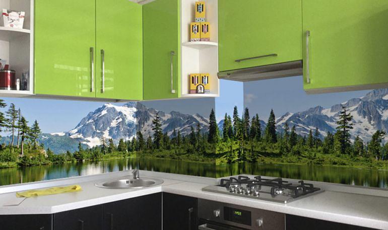 Кухонные фартуки из стекла на заказ фото 1