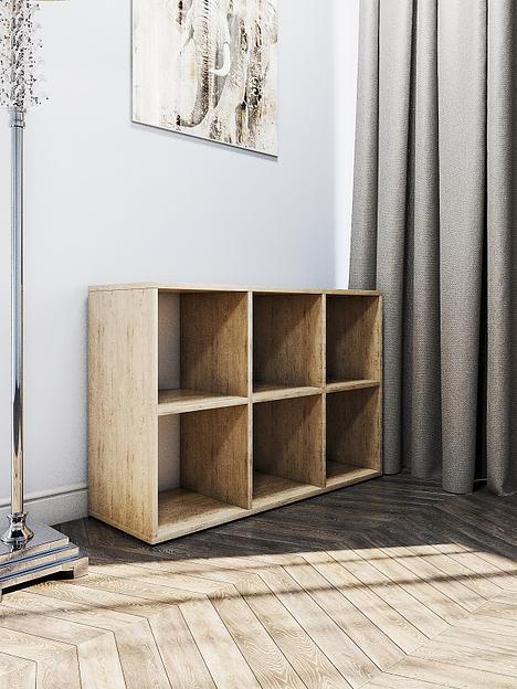 Стеллаж горизонтальный Wood&Stone «Малави» дуб бунратти (металлик) 93.4×31.2×62.8 см фото 5