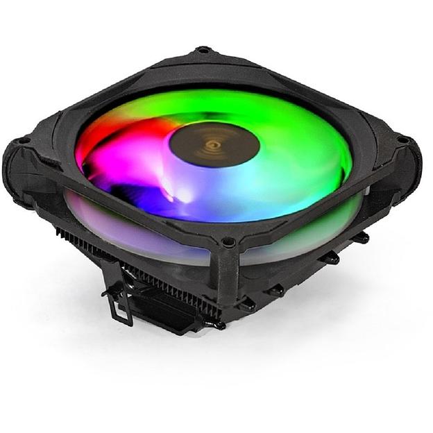 Exegate EX286158RUS Кулер ExeGate Dark Magic EE400XL-PWM.RGB (Al black coating, 4 copper heatpipe, LGA775/1150/1151/1155/1156/1200/AM2/AM2+/AM3/AM3+/AM4/FM1/FM2/754/939/940, TDP 125W, Fan 120mm, PWM, фото 1
