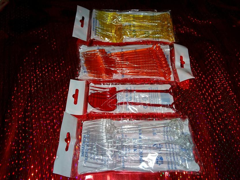 Вилка одноразовая красная ОПТ фото 2