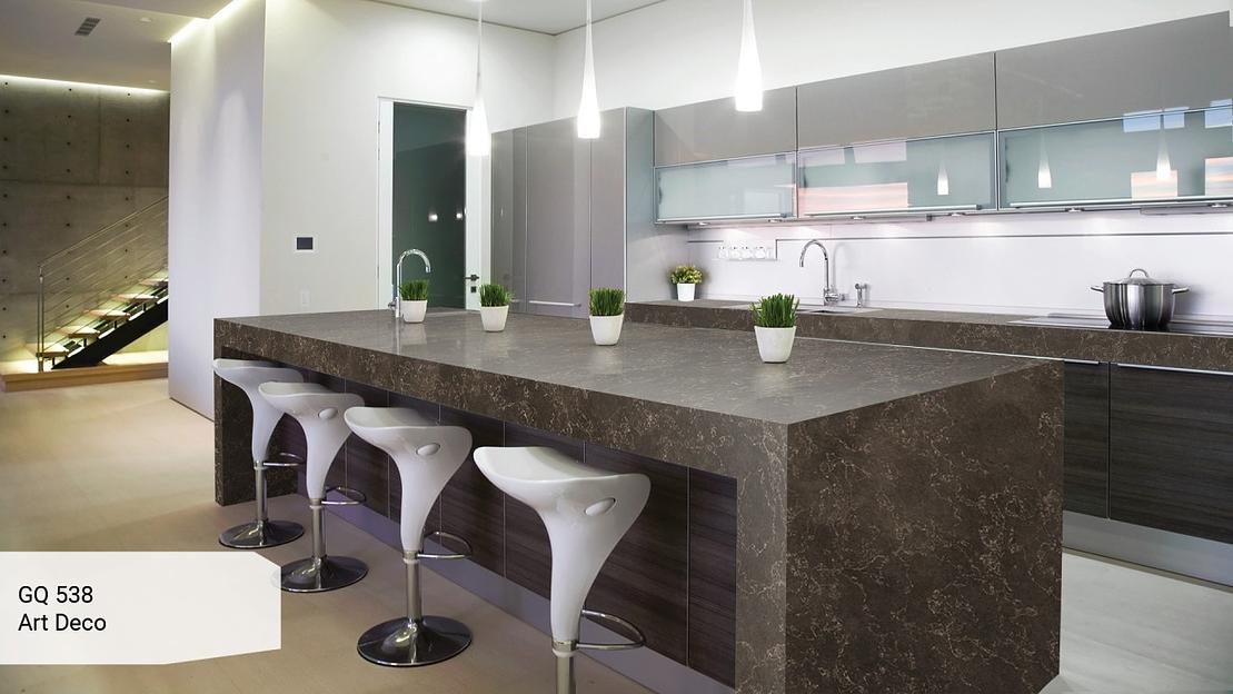 Кварцевый камень Grandex quartz «GQ 538 Art Deco» ОПТ фото 3