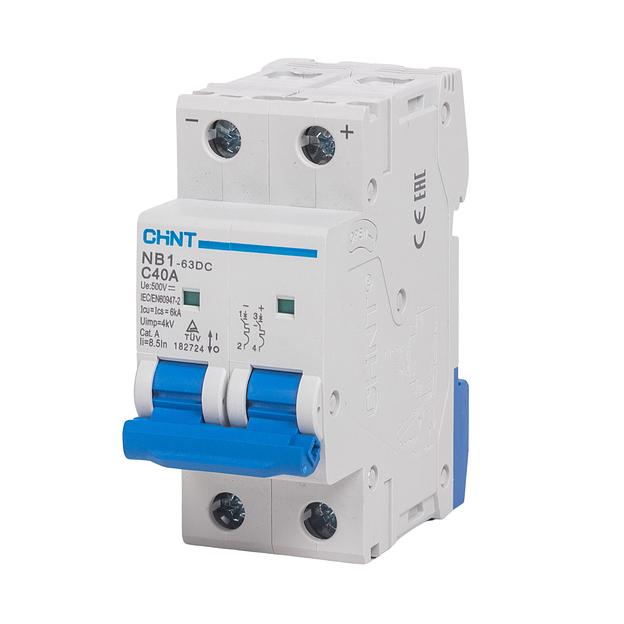 Автоматический выключатель CHINT NB1-63DC 2P 40A DC500B 6kA 182724 фото 1