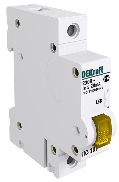 Лампа сигнальная светодиодная ЛС-101 DIN 1п желтая 220В фото 1