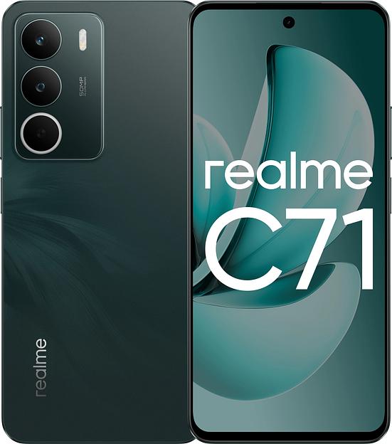 Смартфон Realme RMX5303 C71 128Gb 6Gb зеленый моноблок 3G 4G 2Sim 6.67" 720x1604 Android 15 50Mpix 802.11 a/b/g/n/ac NFC GPS GSM900/1800 GSM1900 FM фото 1