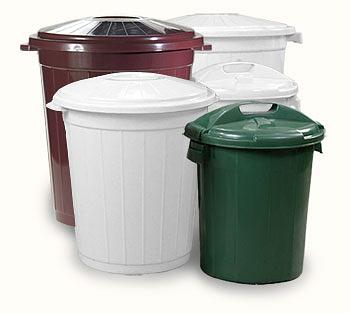 Бак пищевой  65 л. 48*55 см. белый  с крышкой, пластик. /1/15/ фото 1