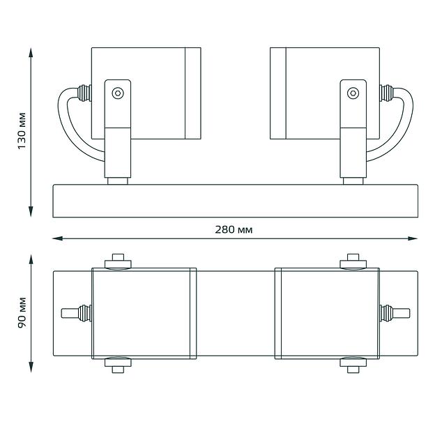 Gauss Sonata Светильник садово-парковый настенный архитектурный 2xGU10 280x90x130mm, 170-240V / 50Hz, 2xMax.35W, IP:54, 1/12 фото 6