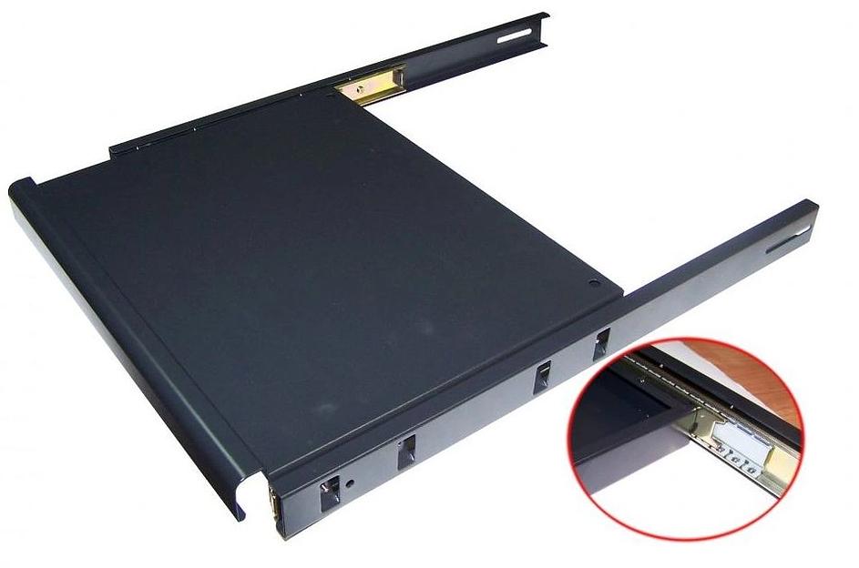 Полка выдвижная для клавиатуры Lanmaster TWT-CBB-SK-8/20 1U нагр.:20кг. 19" черный (упак.:1шт) фото 1