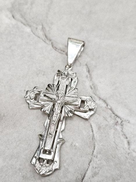 Крест серебряный мужской серебро 925 фото 2
