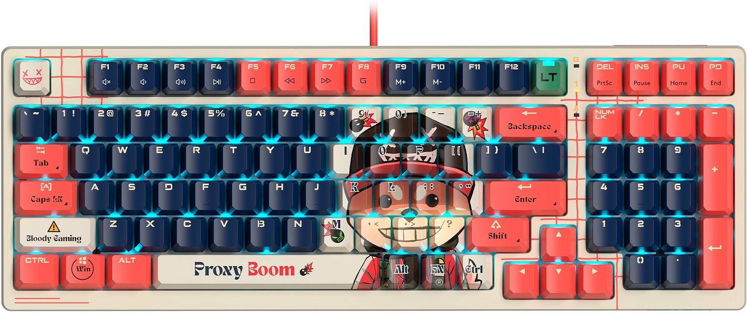 Клавиатура A4Tech Bloody AT98 Proxy Boom механическая бежевый/красный USB for gamer LED (AT98) фото 2