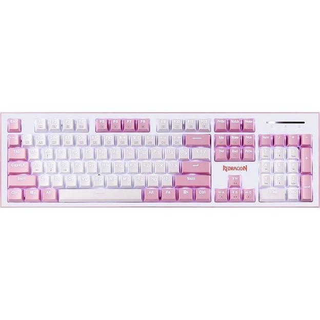 Механическая клавиатура Hades Розовая, тихая, 104 клавиши Redragon фото 1