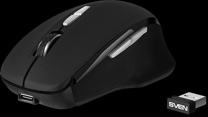 Беспроводная мышь SVEN RX-590SW чрн. (бесш. кл., Bluetooth, 2,4GHz, 6+1кл., ST, 800-1600DPI, блист.) Sven RX-590SW (SV-018375) фото 1