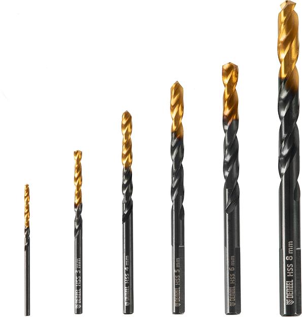 Набор сверл по металлу, 2-3-4-5-6-8 мм, HSS-Tin, Golden Tip, 6 шт// Denzel фото 3