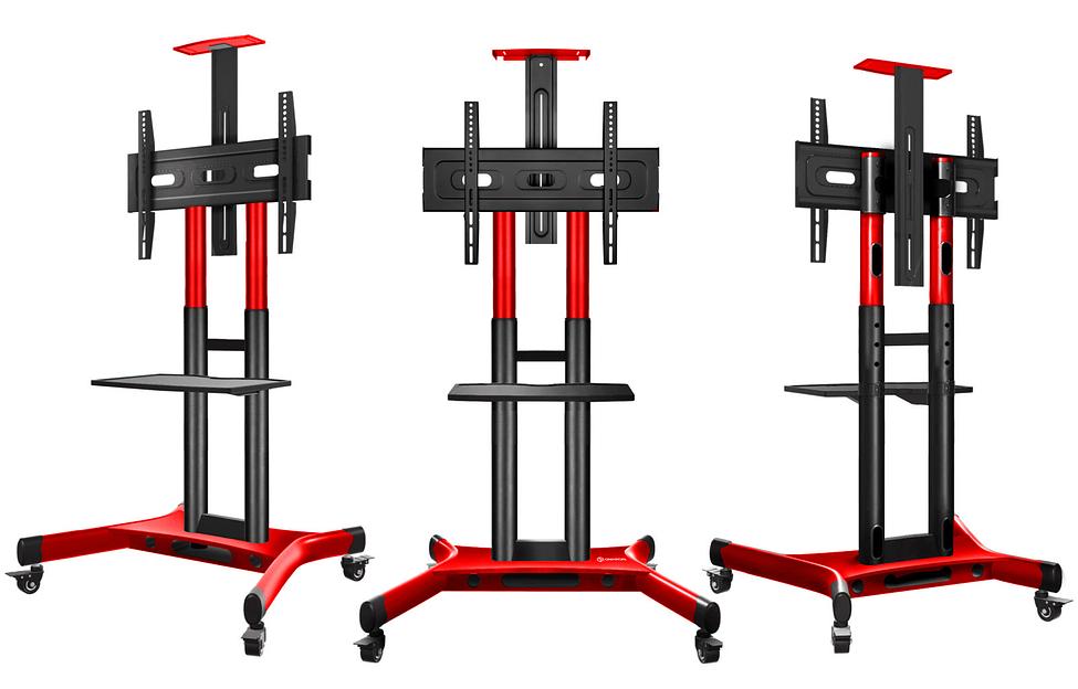 Стойка для телевизора Onkron TS1551 красный 40"-70" макс.45.5кг напольный мобильный фото 7