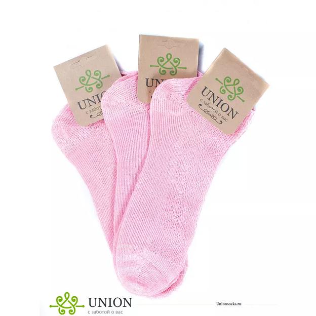 Носки Женские 10 пар нежное кружево «Розовый» ОПТ фото 3