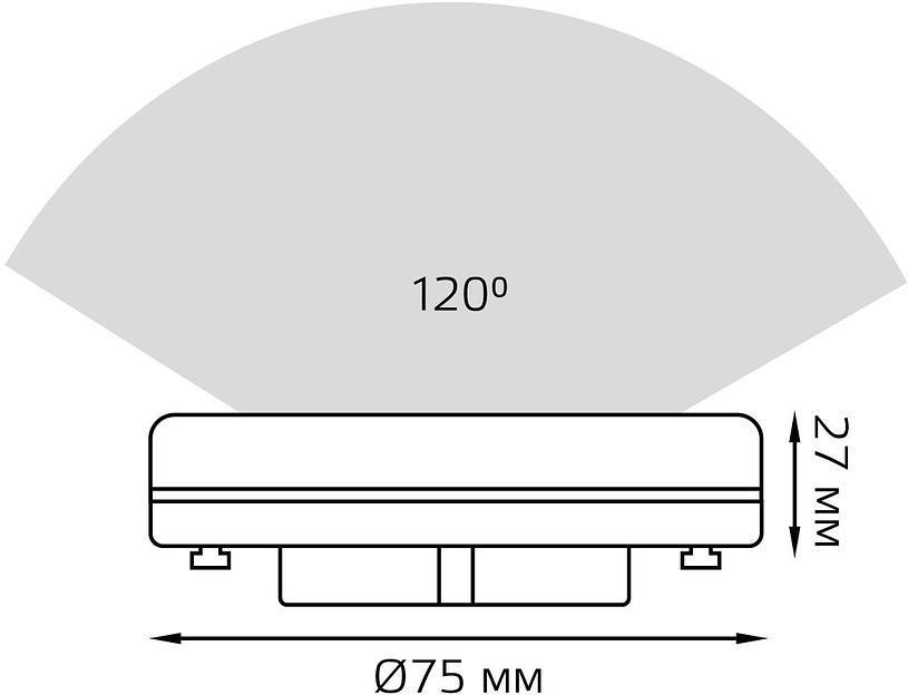 Лампа светодиодная Gauss 108408308-D 8Вт цок.:GX53 таблетка 220B 6500K св.свеч.бел.хол. (упак.:1шт) фото 6