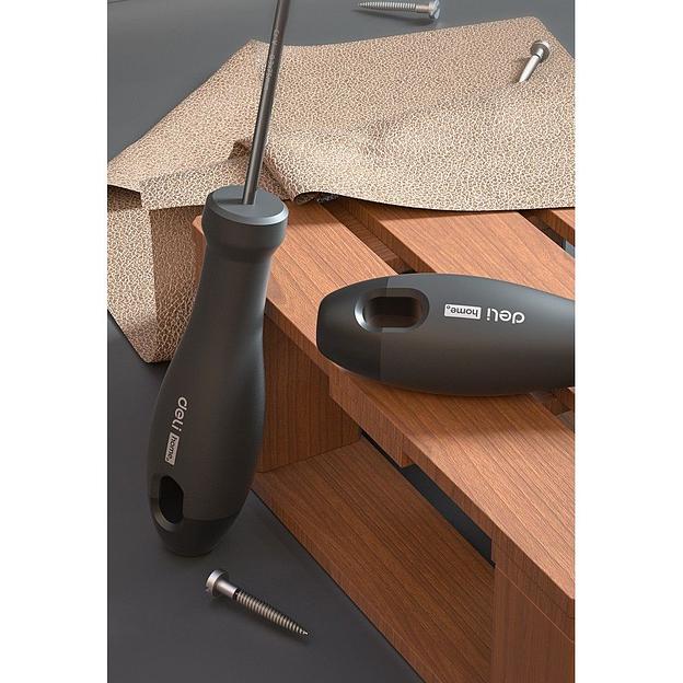Крестовая отвертка "Home Series Black" Deli HT1203 PH0x75мм Эксклюзивный дизайн, рукоятка из высококачественного софттач пластика фото 8