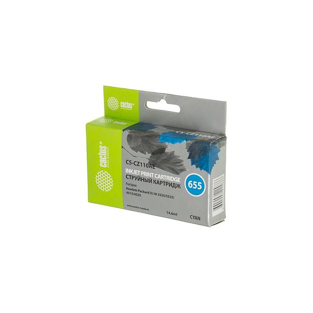 Картридж Cactus CS-CZ110AE, №655, голубой / CS-CZ110AE фото 1