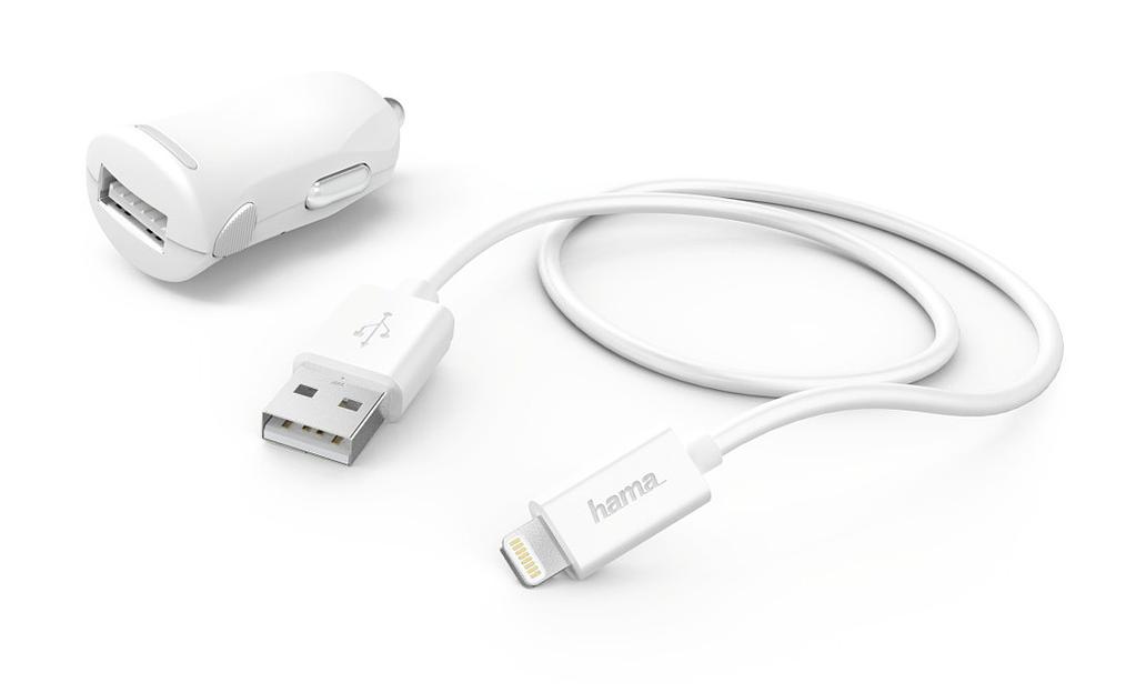 Комплект зар./устр. Hama H-183266 2.4A для Apple кабель Apple Lightning белый (00183266) фото 1