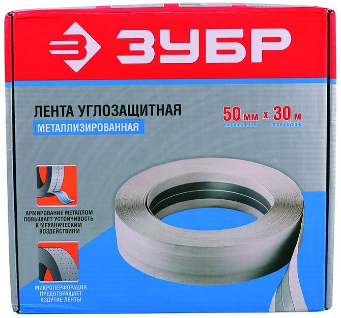 ЗУБР 50 мм х 30 м, углозащитная, металлизированная лента (12472-50-30) фото 2