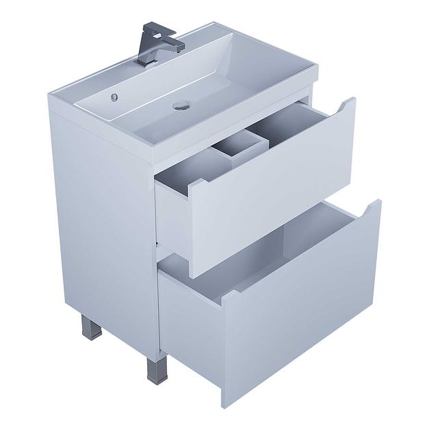 Тумба под раковину для ванной Uperwood Tanos, 70 см, напольная, белая, 2 ящика фото 9