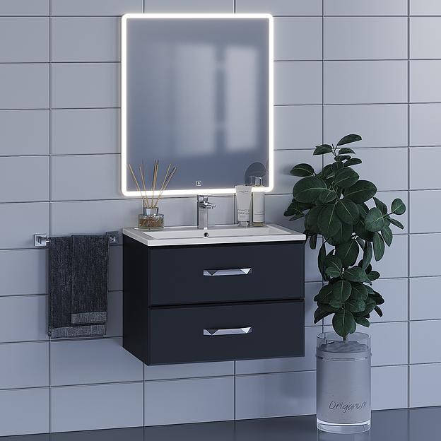 Тумба под раковину для ванной Uperwood Foster 70 см, подвесная, черная фото 3