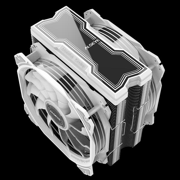 Кулер для процессора Alseye M120D, 2х120мм, 800~1700rpm, 4-pin, Al+Cu, белый/ARGB, 66CFM, 33.8дБ, 4-PIPE, TDP 180Вт, INTEL 1700/1200/115x/775/1366/2011, AMD AM5/AM4/AM3(+)/AM2(+)/FM2(+)/FM1 (AS.01.01.0025) фото 3