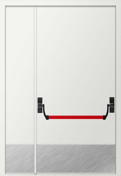 Дверь противопожарная ДПМ-2 EIS60 «Антипаника» с накладкой из нержавеющей стали фото 1