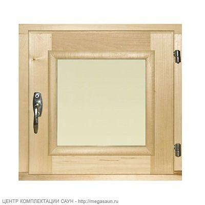 Форточка для сауны из липы 60х60 стеклопакет фото 1