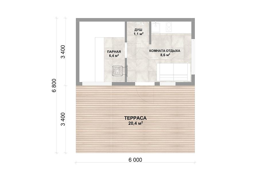 Модульный дом-баня 36 домокомплект фото 8
