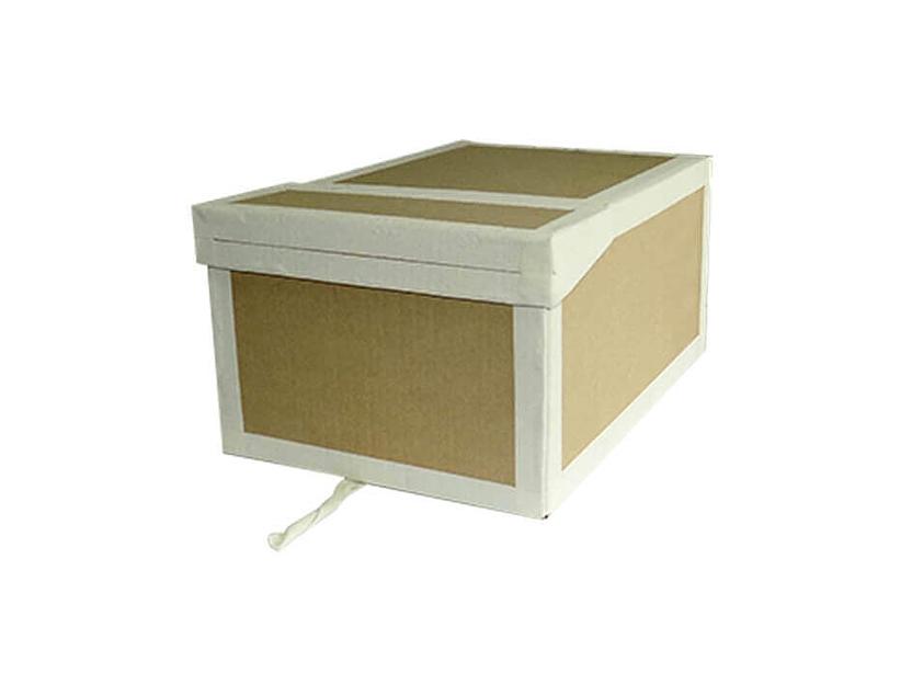 Гофрокороб архивный с завязками 280×180×370 мм из бурого гофрокартона, оклеенного бумвинилом, опт фото 1