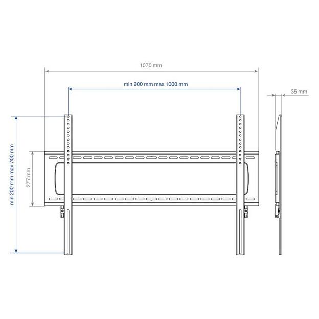 Кронштейн для телевизора Kromax STAR PRO-111 черный 55"-100" макс.103кг настенный фиксированный фото 4