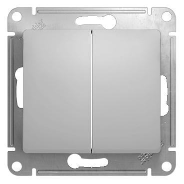 Systeme electric GSL000351 GLOSSA 2-клавишный ВЫКЛЮЧАТЕЛЬ, сх.5, 10АХ, механизм, АЛЮМИНИЙ фото 2