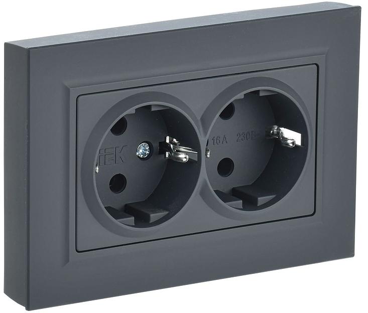 IEK BR-R24-16-K53-F BRITE Роз. 2-я с з/к/ш 16А в сб. РСш12-3-БрГ граф. фото 1