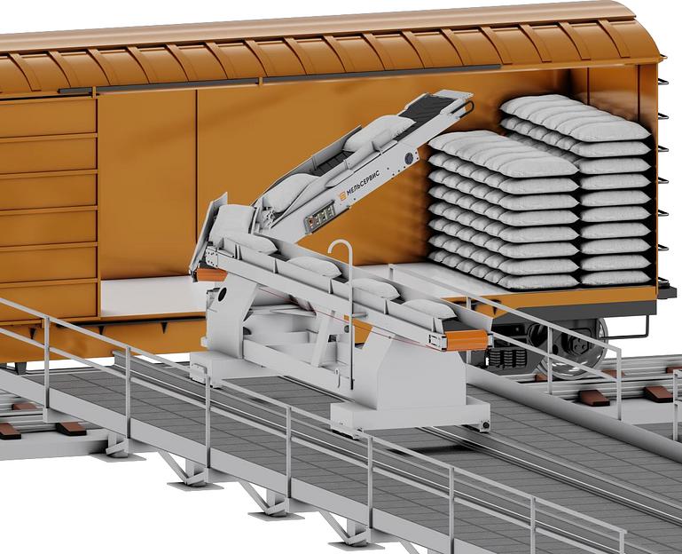 Комплексные механизмы погрузки мешков в ж/д вагоны КМПВ 13/15/15У/16М/17 на заказ фото 1