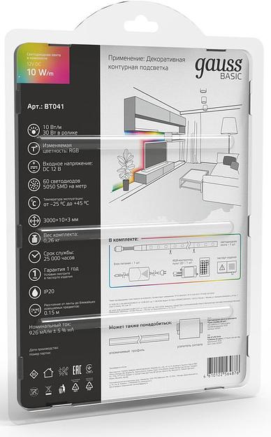 Лента светодиод. Gauss Basic 3м (BT041) фото 4