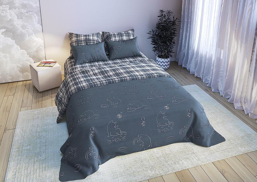 Ткань хлопковая перкаль набивной «Котики» с обработкой анти-пиллинг 2.2×33 м фото 1