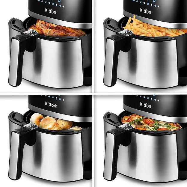 Аэрогриль Kitfort КТ-2221 черный/серебристый фото 2