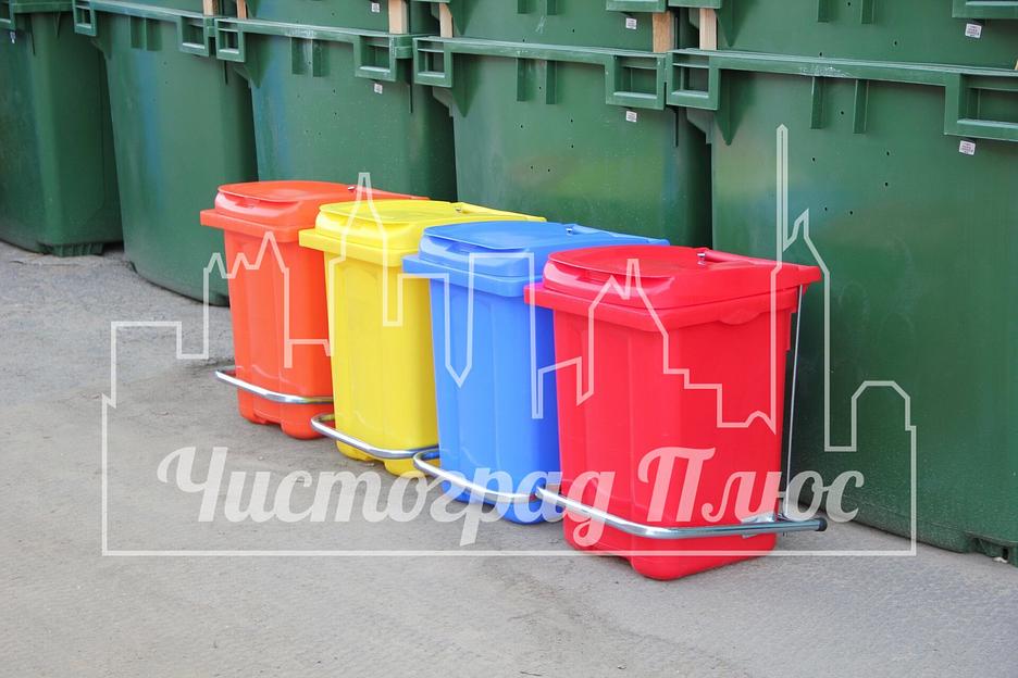 Бак пластиковый 60 л белый с педалью фото 6