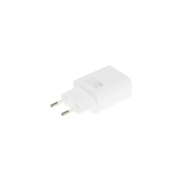 Сетевое зарядное устройство Hoco N60 Gentle, USB-C, USB-C, 20Вт, 3A, белый [44228] фото 1