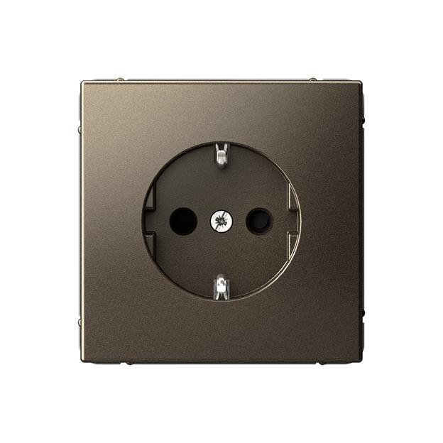 ARTGALLERY розетка с заземлением со шторками, 16А, механизм, мокко фото 1