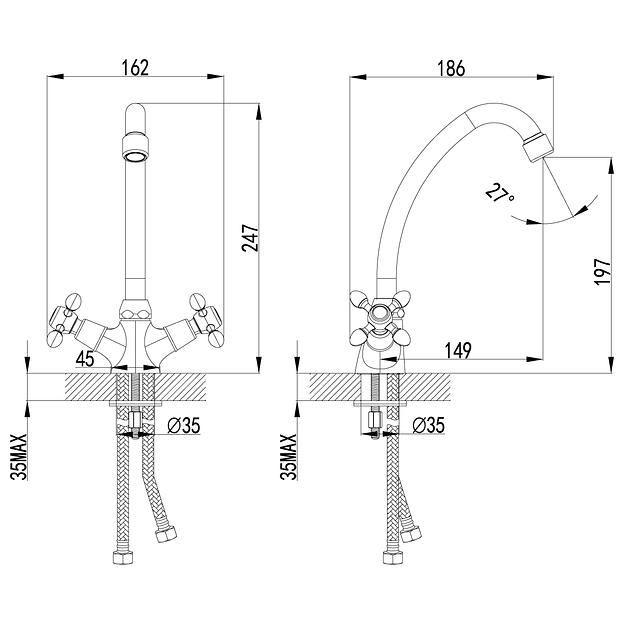 Смеситель Lemark Vista LM7604C для кухни фото 2