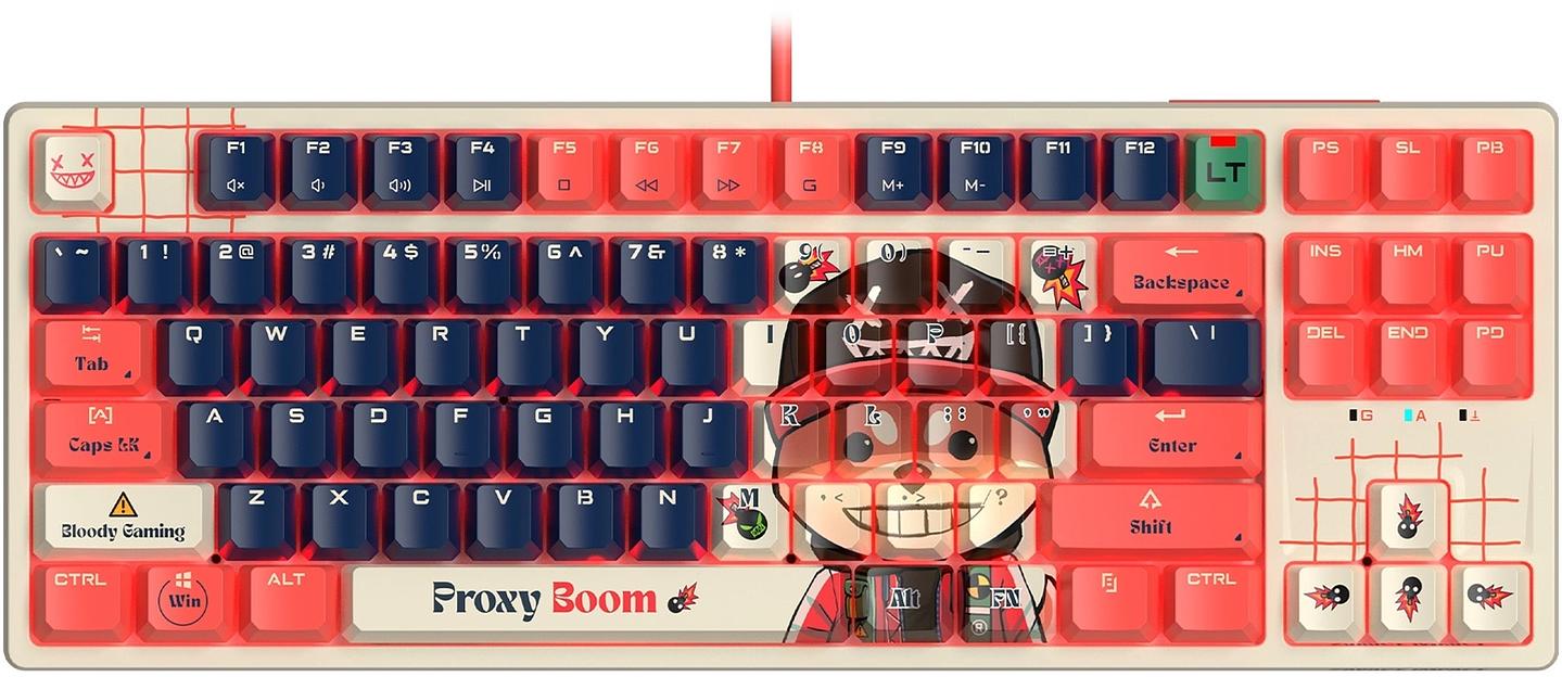 Клавиатура A4Tech Bloody AT87 Proxy Boom механическая бежевый/красный USB for gamer LED (AT87) фото 1