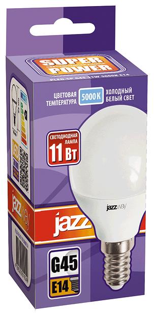 Лампа светодиодная LED 11Вт 230Вт E14 холодный матовый шар Jazzway фото 3