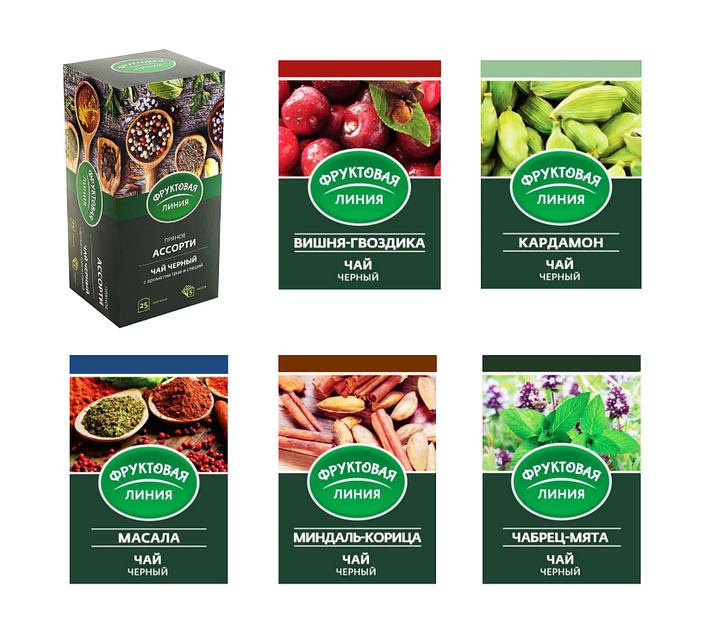 Чай чёрный ассорти пряное 25х1.5 г в конверте опт фото 2