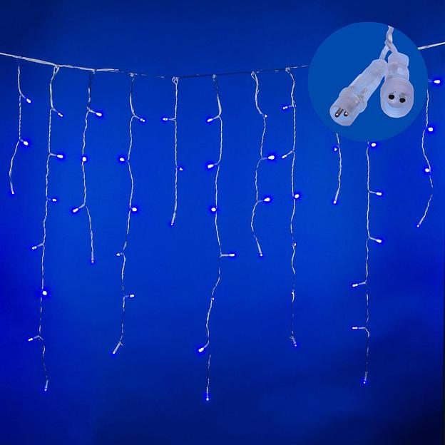 Бахрома светодиодная с эффектом мерцания 2м Соединяемая 100 светодиодов Синий свет Провод прозрачный ULD-B2007-100/TTK BLUE IP44 фото 2