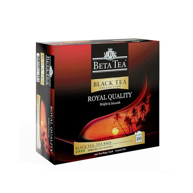 Чай чёрный «Бета Чай Королевское Качество» («Beta Tea Royal Quality») 100×1.5 г фото 1