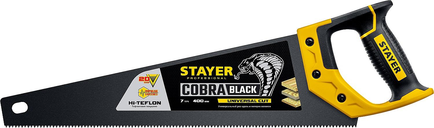 STAYER Cobra Black, 400 мм, универсальная ножовка, Professional (2-15081-40) фото 1