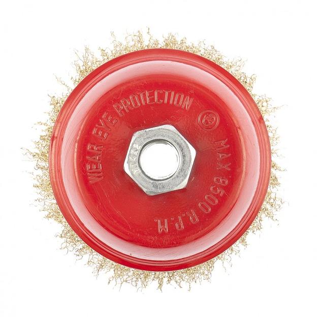 Щетка дисковая по мет. Matrix 74605 d=100мм d(посад.)=14мм (угловые шлифмашины) (упак.:1шт) фото 2