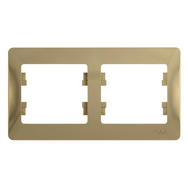 Systeme electric GSL000402 GLOSSA 2-постовая РАМКА, горизонтальная, ТИТАН фото 3